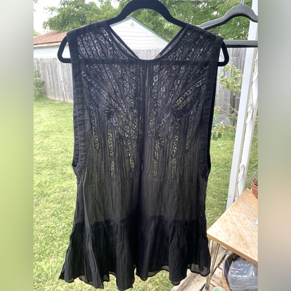 Free People black sleeveless shift dress size M: NWOT